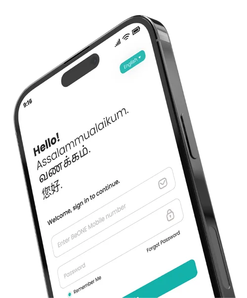 Paparan aplikasi BeONE Mobile
